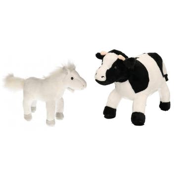Cornelissen pluche boerderijdieren knuffel set - koe en, Verzenden, Nieuw