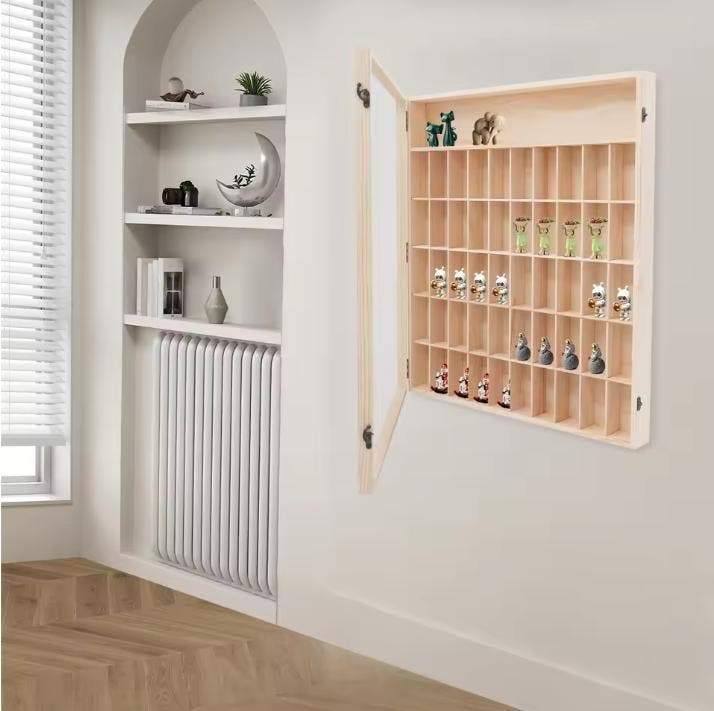 Wandkast met 6 Lagen – Houten Displaykast met Acryl Deur 50, Huis en Inrichting, Kasten | Wandmeubels, Nieuw, Verzenden
