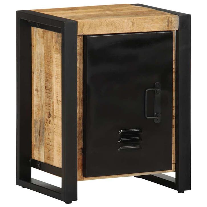 vidaXL Nachtkastje 40x30x51 cm massief ruw mangohout, Huis en Inrichting, Slaapkamer | Nachtkastjes, Nieuw, Minder dan 45 cm, Hout