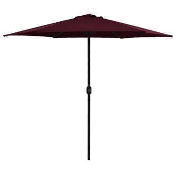 vidaXL Parasol met aluminium paal 270x246 cm bordeauxrood, Verzenden, Nieuw, 2 tot 3 meter