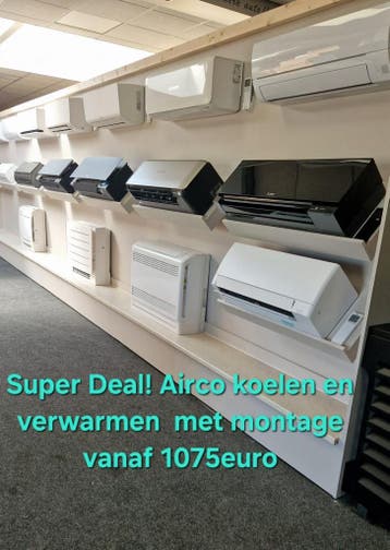 Airco monteur/installatie,split Airco unit inclusief montage, Nieuw, Koelen en Ontvochtigen, Afstandsbediening
