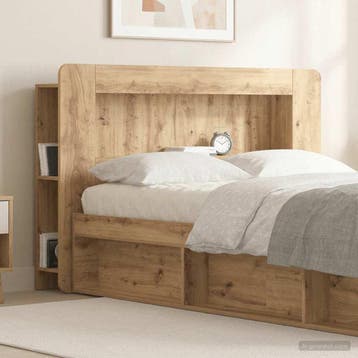 vidaXL Hoofdbordkast Artisanaal eiken 120 cm Geconstrueerd, Verzenden, Nieuw, Bruin, Hout