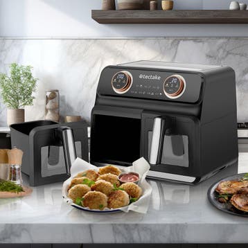 Airfryer Samurai, 2 kookruimtes, 7 programmas, 2400W, Verzenden, Nieuw