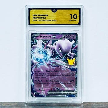 Pokémon Graded card - Mewtwo ex 064- 30th Anniversary –, Nieuw