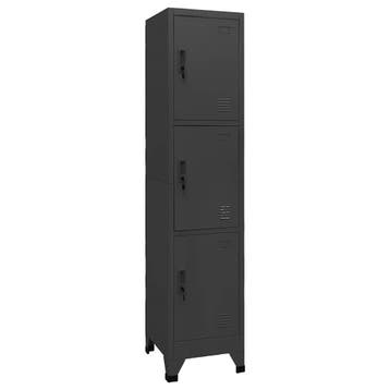 vidaXL Lockerkast 38x45x180 cm staal antracietkleurig, Huis en Inrichting, Kasten | Lockerkasten, Verzenden, Nieuw