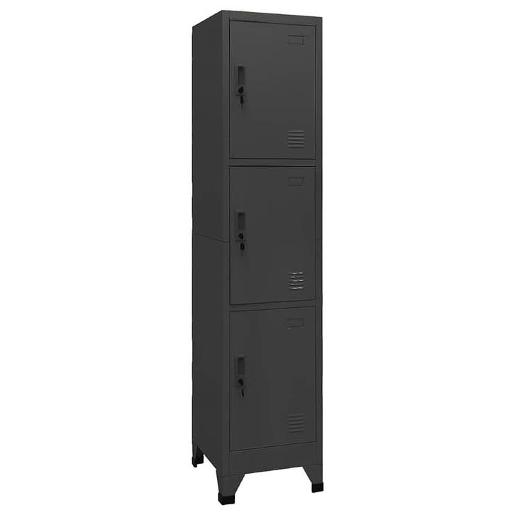 vidaXL Lockerkast 38x45x180 cm staal antracietkleurig, Huis en Inrichting, Kasten | Lockerkasten, Nieuw, Verzenden
