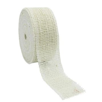Jute band Gebleekt met geweven rand 5 cm rol 20 meter, Ophalen of Verzenden, Nieuw