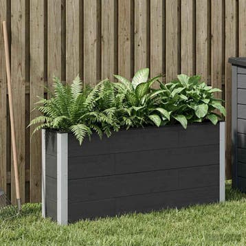 vidaXL Verhoogde plantenbak Zwart 150 x 30 x 72 cm WPC en, Verzenden, Nieuw, Minder dan 60 cm, 60 cm of meer