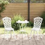 vidaXL Tuinstoel 2 pcs Wit 39 x 40 x 87cm Aluminium, Tuin en Terras, Tuinstoelen, Verzenden, Nieuw, Aluminium