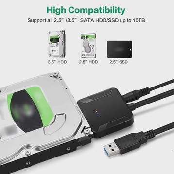 SATA naar USB 3.0 Adapter Kabel voor 3.5/2.5 inch HDD/SSD -, Verzenden, Nieuw