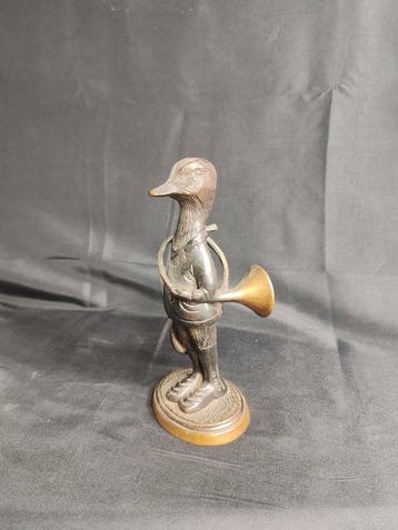 Beeld, Canard - 20 cm - Gepatineerd brons, Antiek en Kunst