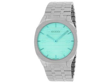 Veiling - Gucci | Luxe 25H Horloge met Turquoise Wijzerplaat, Nieuw