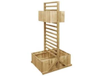 Veiling - VidaXL plantenbak met latwerk 80x60x165cm, Nieuw