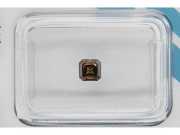 Veiling -  Natuurlijke diamant - Fancy diep groenbruin 0,43, Sieraden, Tassen en Uiterlijk, Edelstenen, Nieuw