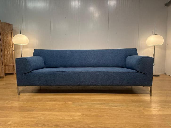 Nieuw Gestoffeerde Design on Stock Bloq 3-Zits – Blauw, Huis en Inrichting, Banken | Bankstellen, 200 tot 250 cm, 75 tot 100 cm