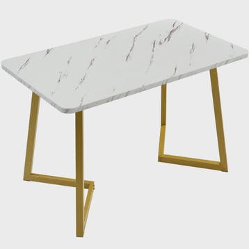 Eetkamertafel 117x68cm Rechthoekig met Goudkleurig Metalen F, Verzenden, Nieuw