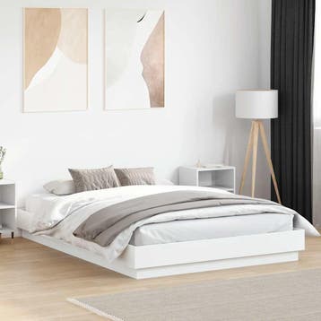 vidaXL Bedframe bewerkt hout wit 150x200 cm, Verzenden, Wit, Overige maten, 200 cm