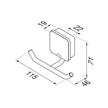 Handdoekhaak Dubbel Geesa Topaz Minimalistisch Chroom, Ophalen of Verzenden, Nieuw