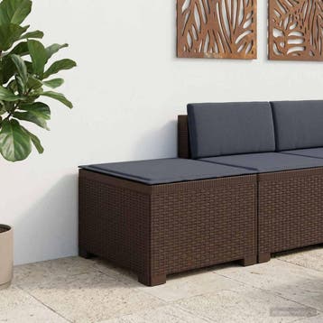 vidaXL Eénpersoons Tuinbank met Kussen Rattan Look PP Bruin, Verzenden, Nieuw