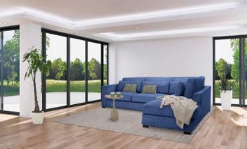 Hoekbank Almere - hoekbanken - Blauw, Nieuw, 150 cm of meer, Stof, 250 tot 300 cm