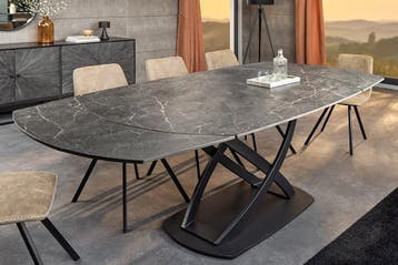 Uitschuifbare eettafel INCEPTION 130-190cm antraciet ovaal, Ophalen of Verzenden, Nieuw