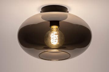 Rietveld Plafondlampen - Zwart, Grijs - Glas, Metaal, Verzenden, Nieuw