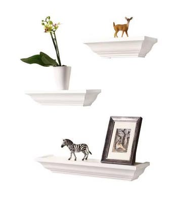 Set van 3 Barok Wandplanken – Zwevende MDF Wandrekken Wit, Verzenden, Nieuw