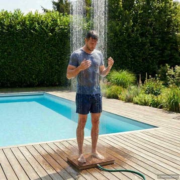 vidaXL Tuin vloershower WPC en RVS 201 Bruin, Verzenden, Nieuw
