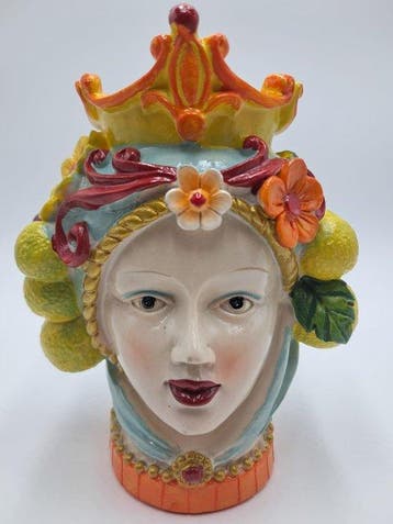 sculptuur, Testa di Moro siciliana in resina - 17 cm - Hars