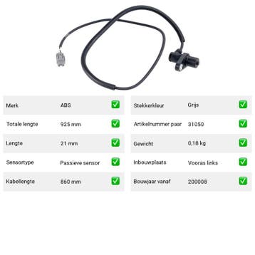 ABS-sensor Toyota Echo 1.5 (P1) Van 1999-08 tot 2005-08 - AB, Verzenden, Nieuw, Toyota