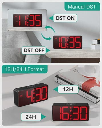 ORIA Digitale Wekker - Batterijgevoed met Groot LED Display,, Huis en Inrichting, Verzenden, Nieuw