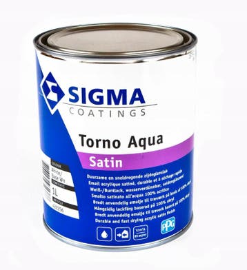 SIGMA Torno Aqua Satin - RAL 9005 - 1 liter (LAKVERF), Overige kleuren, Nieuw, Ophalen of Verzenden, Lak