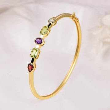 Zonder minimumprijs - Armband Zilver - Gemengde edelstenen -, Nieuw