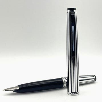 Platinum - Stainless Stripe Pocket 18K-WG white gold nib -, Nieuw