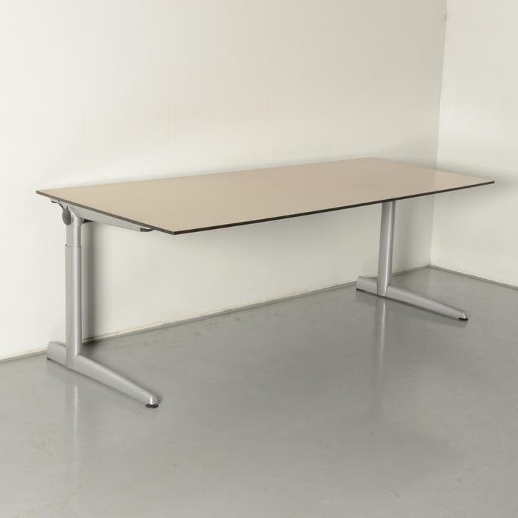 Ahrend 500 bureau, eiken blad, 200 x 80/90 cm, hoogte, Huis en Inrichting, Bureaus, Ophalen of Verzenden