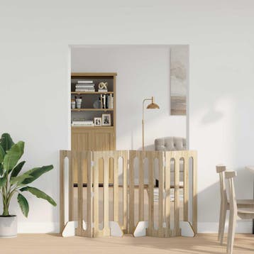 vidaXL Opvouwbaar huisdierhek 4 st Sonoma Eiken 201 x 38 x, Verzenden, Nieuw
