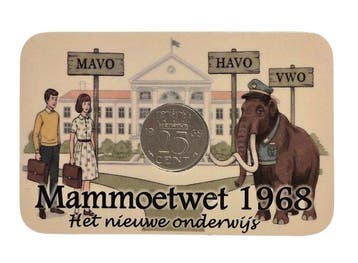 Nederland. Juliana. 1968 Coincard Mammoetwet 1968. Het