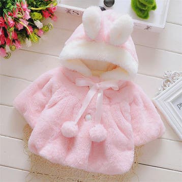 Schattige Baby Meisjes Cape met Konijnenoren - Fleece Jasje, Verzenden, Nieuw