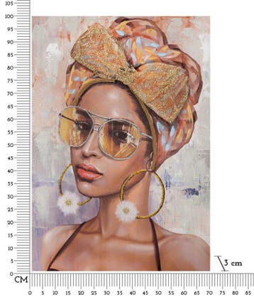 HANDGEMAAKTE MUURSCHILDERINGJENNIFER -B- CM 70X3X100 -, Ophalen of Verzenden, Nieuw
