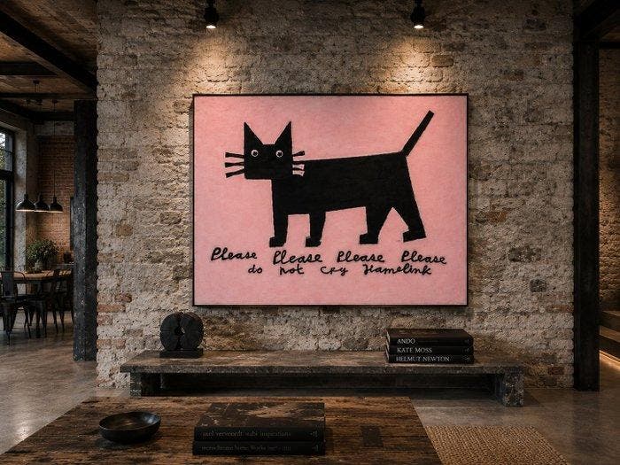 Hamelink - Please Dont Cry, Antiek en Kunst, Kunst | Schilderijen | Modern