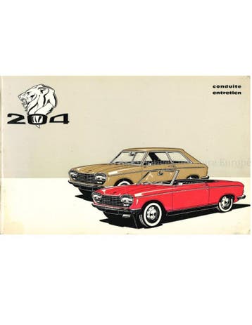 1968 PEUGEOT 204 COUPE & CABRIOLET INSTRUCTIEBOEKJE FRANS, Auto diversen, Handleidingen en Instructieboekjes