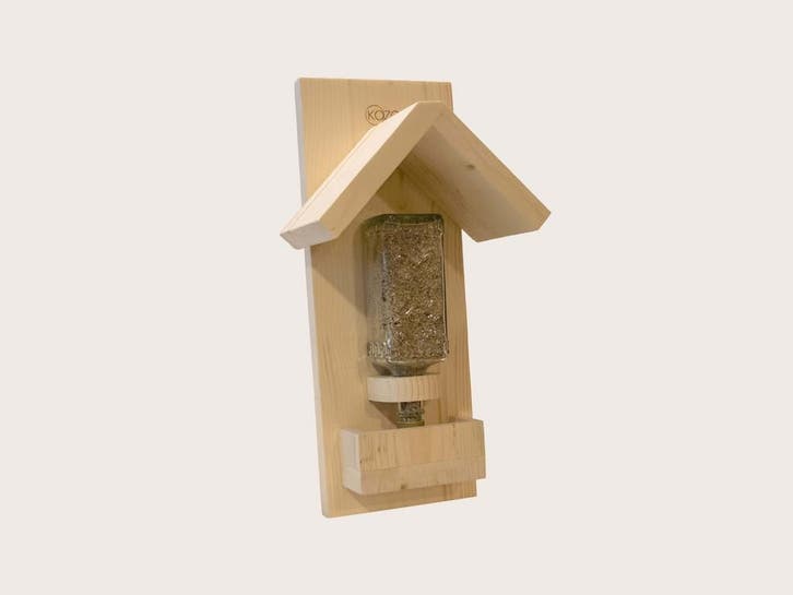 Vogelvoerhuis - Gerecycled hout (Vogels, Dier & Design), Tuin en Terras, Vogelhuisjes en Vogelbaden, Nieuw, Ophalen of Verzenden