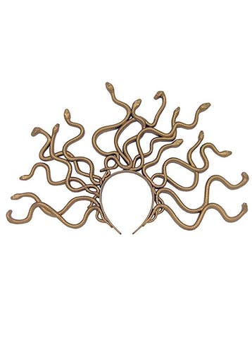 KIMU® Haarband Slangen Medusa Goud Gouden Diadeem Slang Bron, Ophalen of Verzenden, Nieuw, Carnaval, Accessoires
