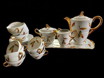 Limoges - Drankservies voor 6 (17) - art noveau - Porselein,
