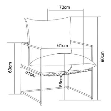 Fauteuil Utsjoki 90x61x70 cm zwart en blauw [en.casa], Verzenden, Nieuw