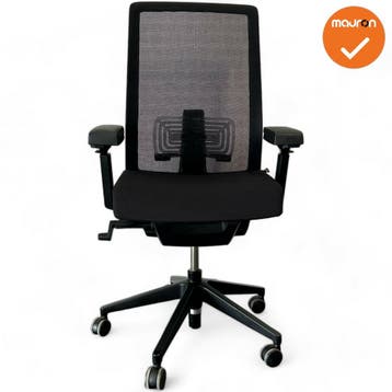 Haworth Comforto 62 - Zwarte stoffering - Zwart voetkruis, Werkplek, Ophalen of Verzenden, Gebruikt, Stoel