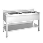 GGM Gastro | RVS spoeltafel PREMIUM - 1600x700mm - met |, Verzenden, Nieuw in verpakking, RVS Meubilair
