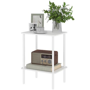 TRUUSK Bijzettafel - 2-laags Salontafel met Opbergvak - Mode, Verzenden, Nieuw