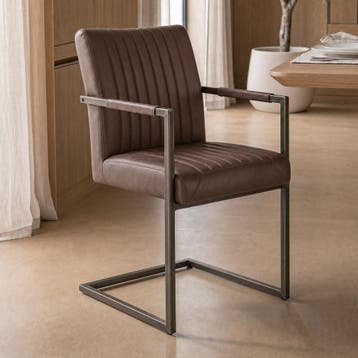 *WOONWINKEL* Tower Living Ferro Armstoel Donkerbruin, Huis en Inrichting, Verzenden, Nieuw, Bruin