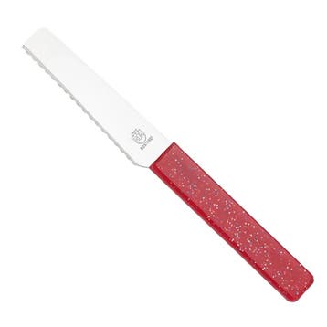 RÖR Solingen Rood broodjesmes met kunststof greep, 10 cm..., Ophalen of Verzenden, Nieuw, Zilver